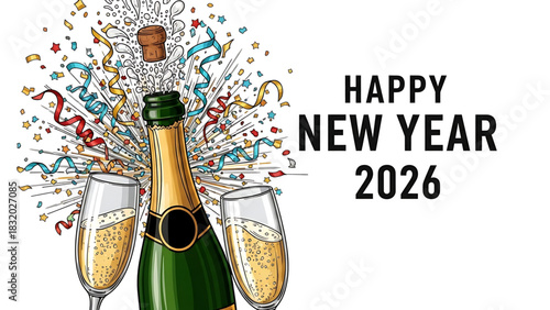 Celebrating the New Year 2026 with Festive Champagne Toast