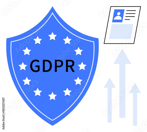 GDPR concept. GDPR s data privacy and security regulations. GDPR ensures personal information protection in digital environments. For compliance, online security, data usage policies, business