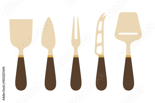 Garden tools laid out on a simple background ready for planting and landscaping tasks