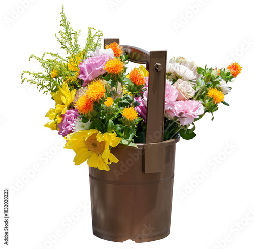 お墓に供える供花の入った手桶