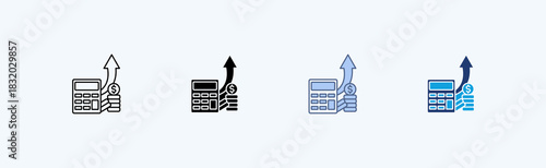 Financial Planning Multiple Icon Illustration Vector