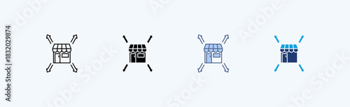 Market Expansion Multiple Icon Illustration Vector