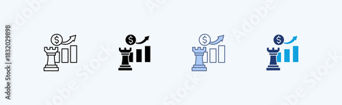 Growth Strategy Multiple Icon Illustration Vector