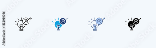 Market Strategy Multiple Icon Illustration Vector