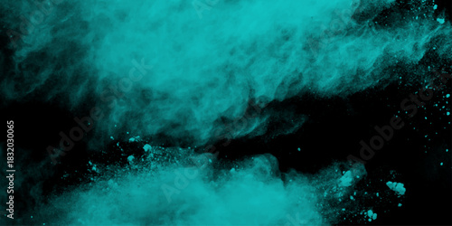 Milky way galaxy in black and teal: a spectacular view of the stars and nebulae in outer space .Galaxy Background Watercolor Abstract Background .Vibrant Cosmic Background with Stars and Nebulae .