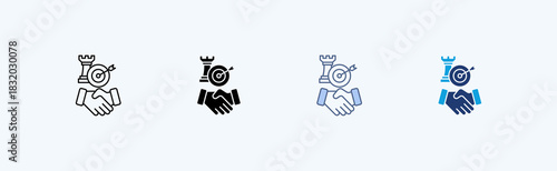 Strategic Partnership Multiple Icon Illustration Vector
