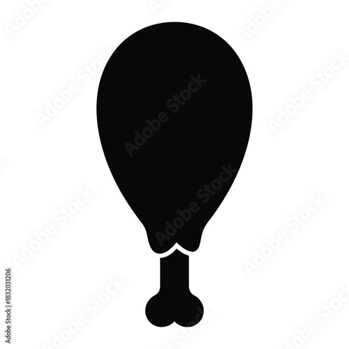 Chicken Leg Silhouette Vector for Food Menu and BBQ Design