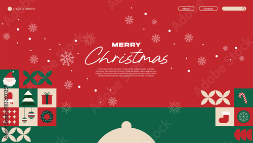 Landing Page Christmas Holiday with Modern Flat Design