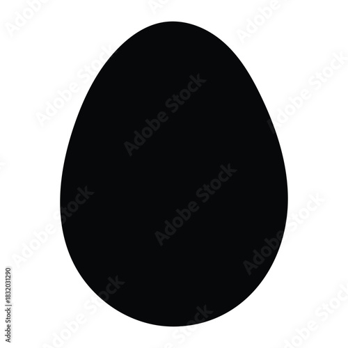 Solid egg silhouette icon for protein nutrition and farm ingredient design