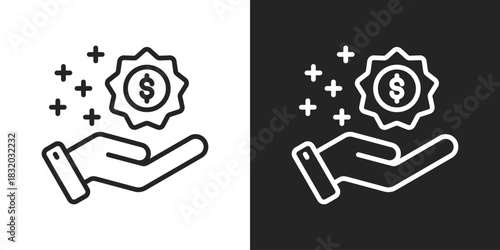 Benefit Icon In Black And White Line Style