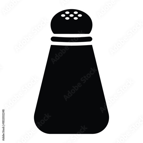 Solid salt shaker silhouette icon for restaurant menu and cooking app UI