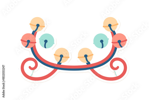 Colorful decorative bells designed for festive celebrations, showcasing unique shapes and playful colors