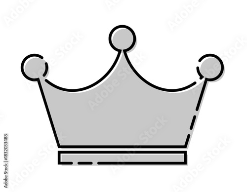 レトロ おしゃれな版ズレ 王冠の素材 シルバー ベクター