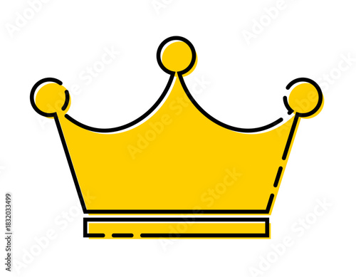 レトロ おしゃれな版ズレ 王冠の素材 ゴールド ベクター