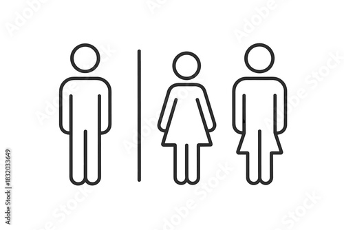 Gender symbols representing male, female, and non-binary identities in a clear and simple design