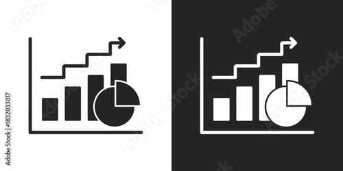 Market Share Icon In Black And White Glyph Style