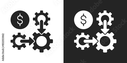 Integration Icon In Black And White Glyph Style