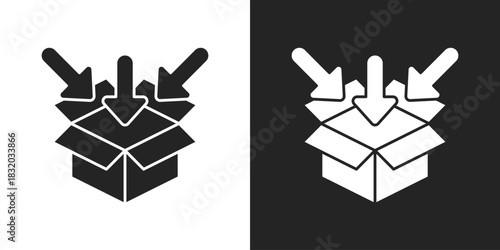 Packaging Icon In Black And White Glyph Style