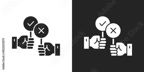 Decision Making Icon In Black And White Glyph Style