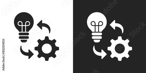 Implementation Icon In Black And White Glyph Style