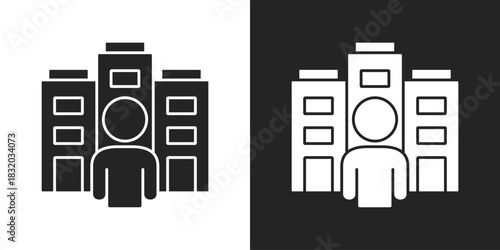Company Icon In Black And White Glyph Style