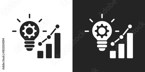 Idea Icon In Black And White Glyph Style
