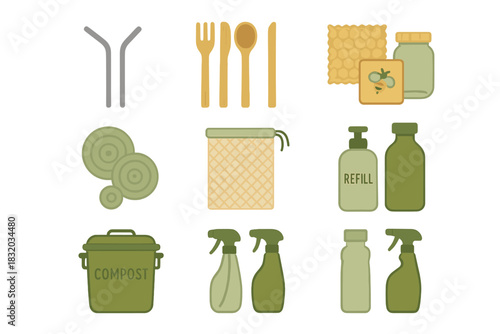 Eco-friendly kitchen tools and supplies for sustainable living and composting