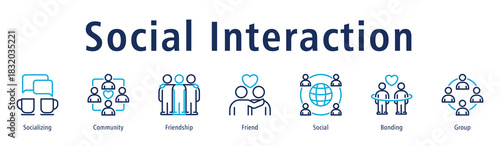 Social Interaction Web Banner Duotone Outline