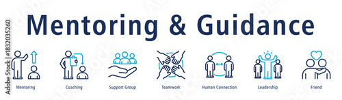 Mentoring & Guidance Web Banner Duotone Outline