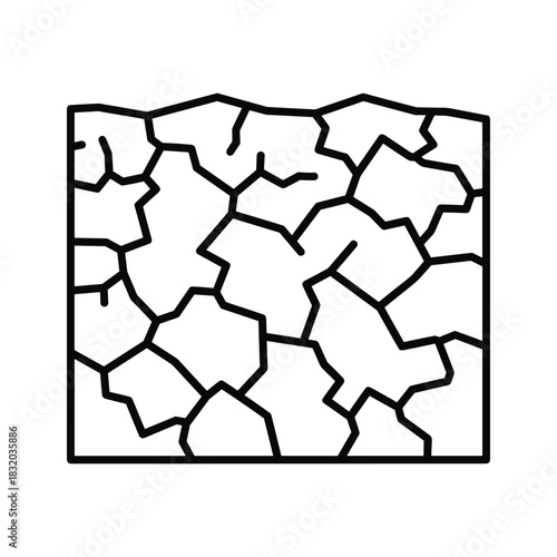 Cracked Earth Dry Soil Outline Icon