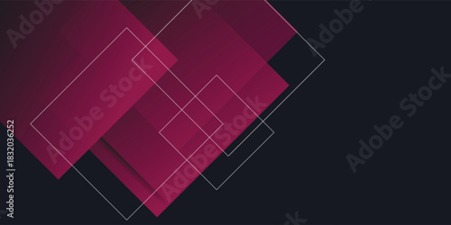 Dark Abstract Background with Pink Squares. Modern concept for graphic design, background, web design,
