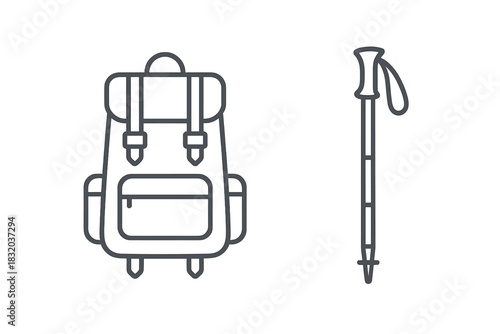 Backpack and pen display essential items for students and travelers preparing for new adventures