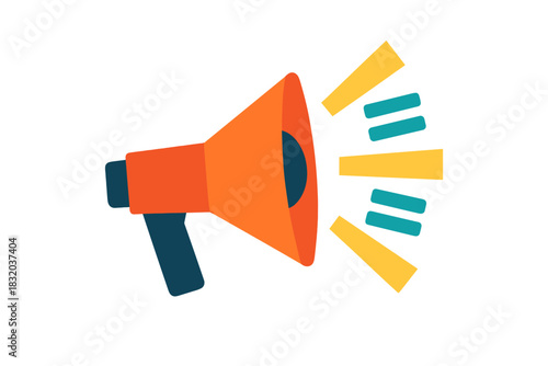 Sounding the alert with a bright orange megaphone showcasing energy and purpose