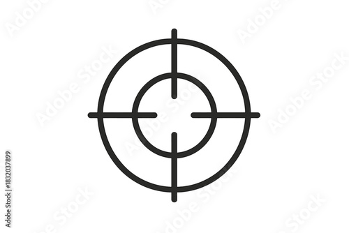Target symbol design with concentric circles and crosshairs used for various applications and graphics