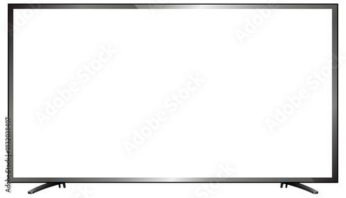 TV screen isolated.Widescreen of led television template mockup on white background,Vector illustration icon design 3d computer for digital tv technology  with black frame,Modern flat screen presents