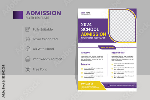 School admission Education Flyer Template Design - Poster Design