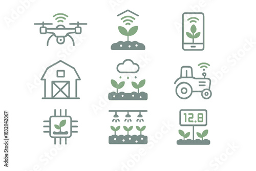 Innovative agricultural technology including drones, sensors, and smart farming methods for modern crop management