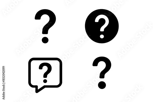 Variety of question mark symbols in different styles on a simple background for design purposes