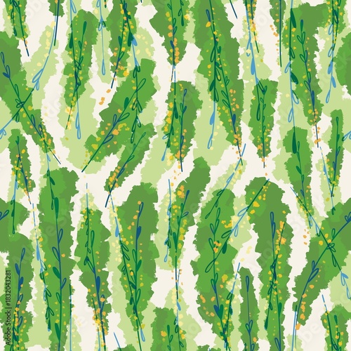 abstract green background with leaves 