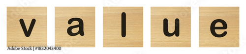 value word with wood blocks