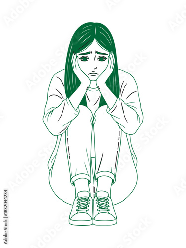 Sad woman in despair