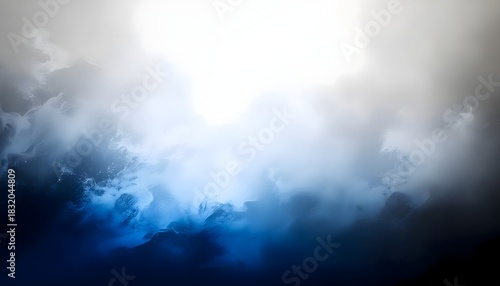 Meticulously crafted abstract studio gradient background featuring smooth multi-layered blue ink and white liquid motion