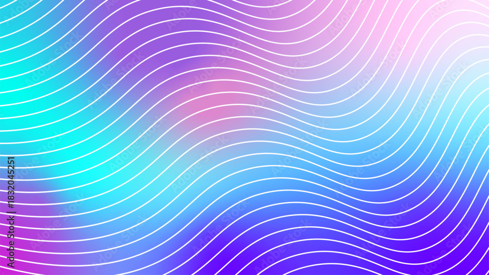 Obraz premium Blue purple pink abstract vector background with wavey lines for wab banner, cover, poster, backdrop. 
