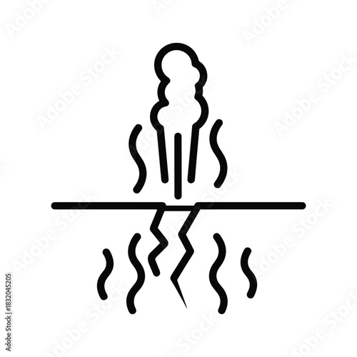 Geothermal Fissure Line Icon