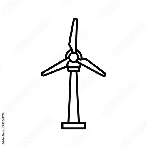 Wind Turbine Line Icon