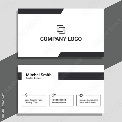 Modern business card design, corporate business card, business card template