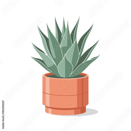 Succulent harmony: A minimalistic botanical illustration evoking serene simplicity and balance