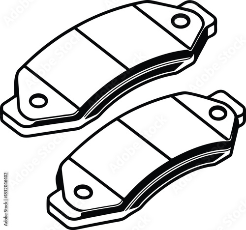 car brake pad icon collection. line stroke icon