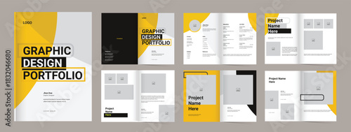 Modern Yellow and Black Graphic Design Portfolio Template Modern Professional Graphic Designer Portfolio Showcase