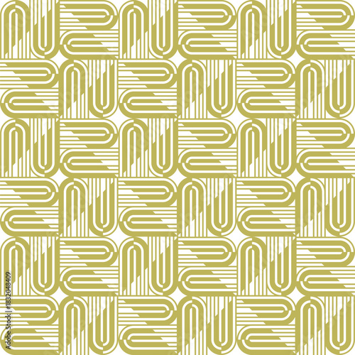 Gold line pattern. Vector geometric seamless texture. Golden ornament with delicate lines. Luxury abstract background.